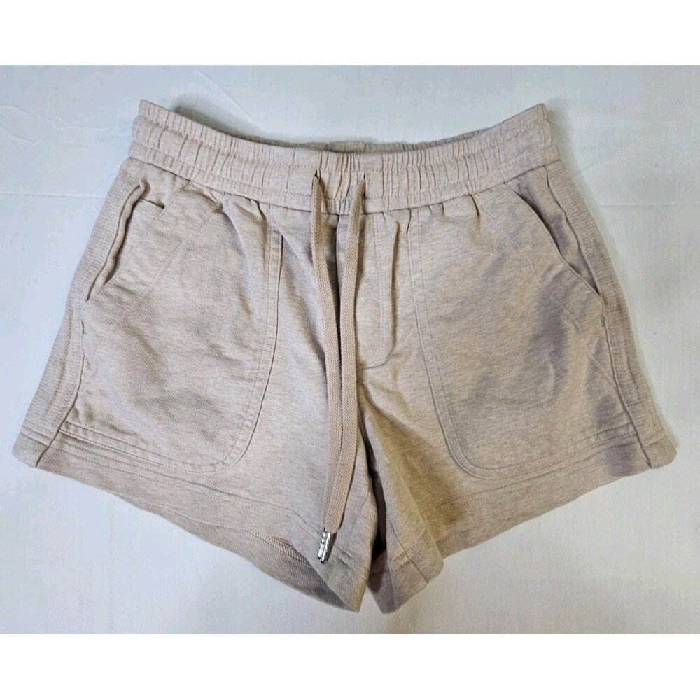 Athleta Shorts Women's Size 0 Beige Farallon Heathered Lounge Cozy Pockets
